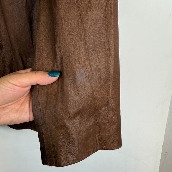 Napoleon Buttery Soft Leather Mens Sportcoat Blazer Jacket Brown - 42 - Picture 4 of 11